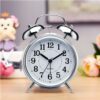 Vintage Twin Bell Alarm Clock - Battery Operated Silver