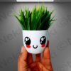 Set of 3 Small Artificial Plant Pots for Home Decor