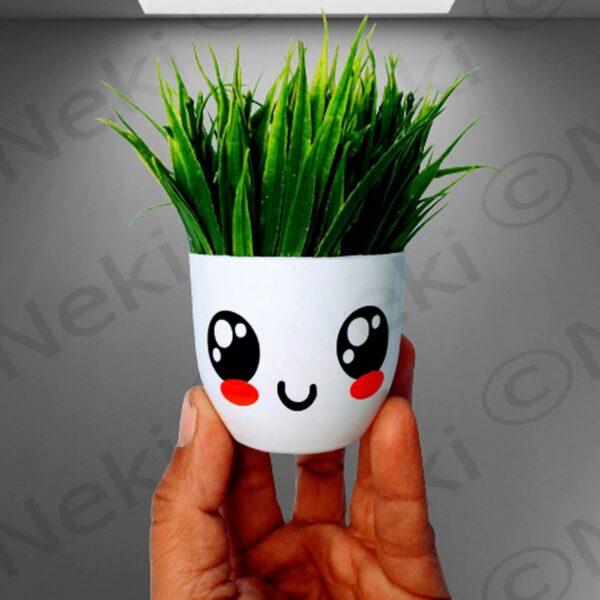 Set of 3 Small Artificial Plant Pots for Home Decor - Image 3
