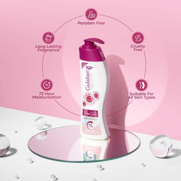 Gulabari Moisturizing Body Lotion 400ml - Organic Rose Oil - Image 5