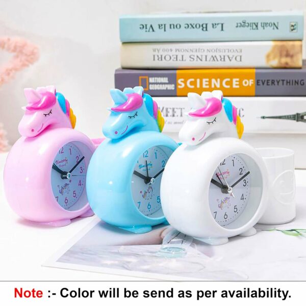 Unicorn Alarm Clock with Pen Holder for Kids - Loud Bell - Image 2
