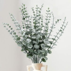 24 Pack Artificial Eucalyptus Stems - 15 Inch Greenery for Home Decor