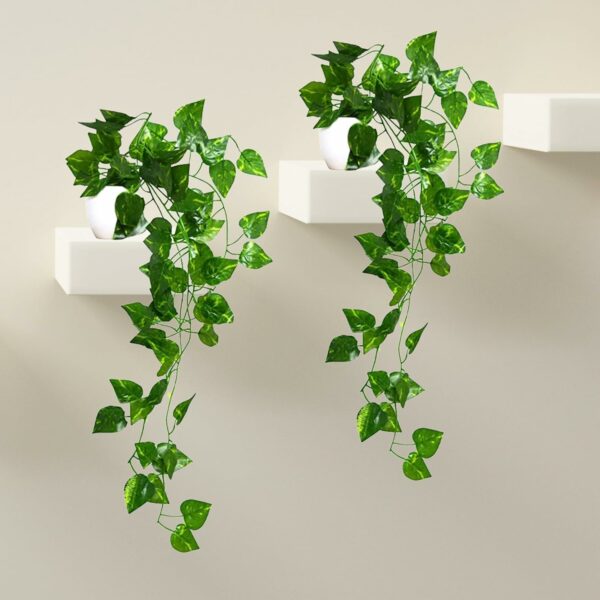 Pack of 2 Artificial Vine Plants in Small Pots - 45 cm - Image 6
