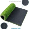 High Density Artificial Grass Carpet Mat - 6.5 x 5 ft, Natural Green