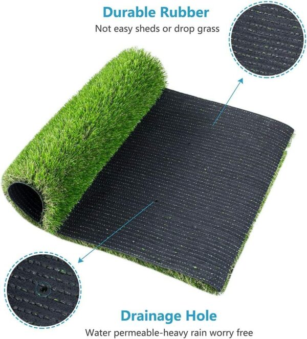 High Density Artificial Grass Carpet Mat - 6.5 x 5 ft, Natural Green - Image 4