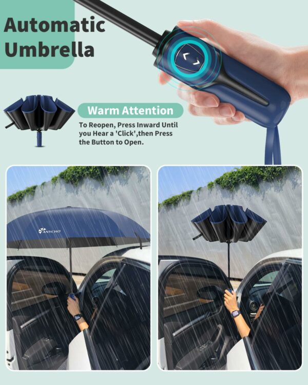 Compact Reverse Folding Umbrella - Windproof & Waterproof - Image 5