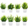 Set of 8 Artificial Eucalyptus Plants for Home Decor