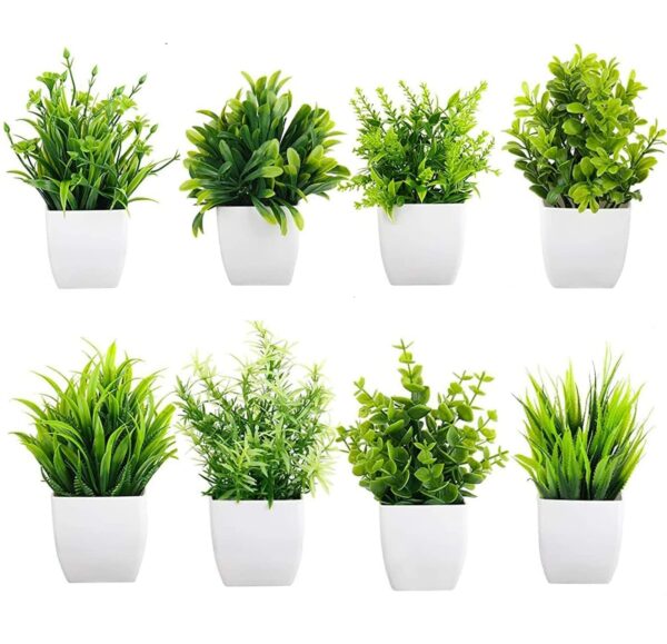 Set of 8 Artificial Eucalyptus Plants for Home Decor - Image 2