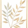Metal Leaf Wall Hanging Decor - Set of 3, Gold Finish