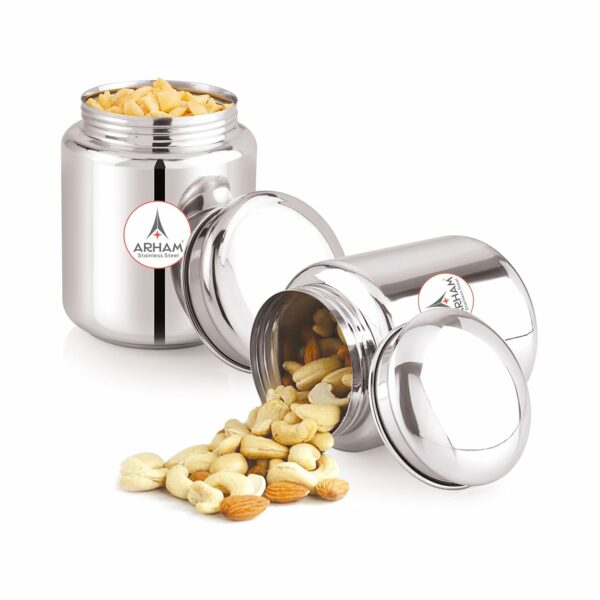 Stainless Steel Airtight Canister Set - 750ml, Pack of 2 - Image 4