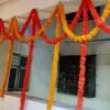 10 Pcs Indian Handmade Artificial Marigold Garland Flowers - 4.5-4.9Ft for Decoration