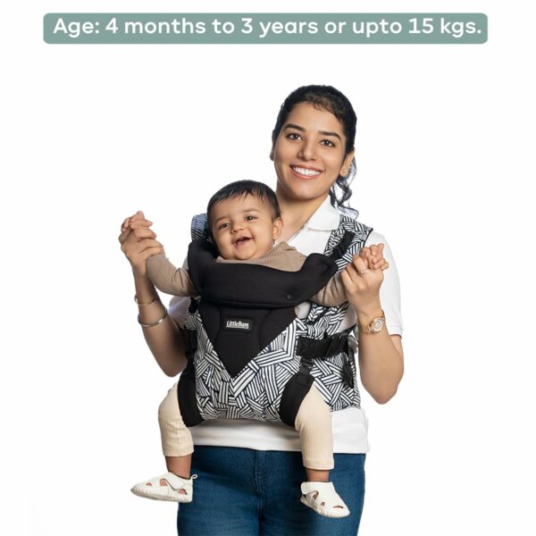 Ergonomic Monochrome Baby Carrier - Adjustable & Durable - Image 6