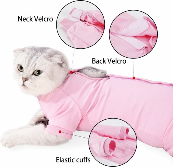 Cat Recovery Suit for Male & Female, Size L, Pink - Image 2