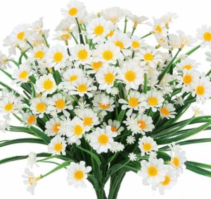 Outdoor Artificial Daisies - UV Resistant Faux Plants Set of 2