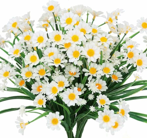 Outdoor Artificial Daisies - UV Resistant Faux Plants Set of 2