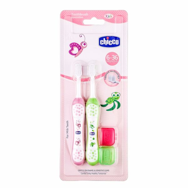 Baby Toothbrush Set of 2 for Infants (6m-36m) - BPA Free - Image 2