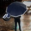 Inverted Travel Umbrella with Reflective Strip & UV Protection