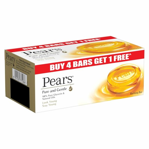 Pears Pure & Gentle Soap Bar - Buy 4 Get 1 Free - Glycerin Moisturizer - Image 2