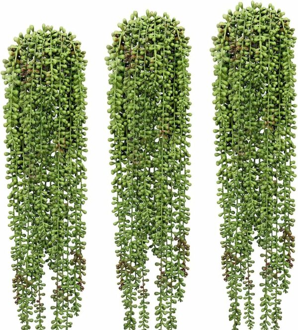 3 Pc Artificial Hanging Succulents - String of Pearls Decor - Image 2