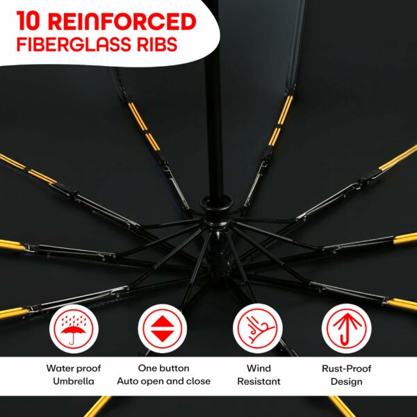 Portable Travel Umbrella - Windproof, Compact & Auto Open/Close - Image 3