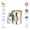 Multipurpose Stainless Steel Airtight Storage Containers - 4 Pack
