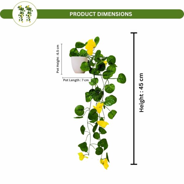 Pack of 2 Artificial Flower Vine Plants with Pots - 45 CM - Image 2