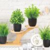 Set of 4 Mini Eucalyptus Artificial Potted Plants for Home Decor