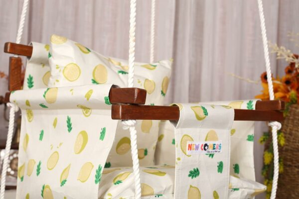 Adjustable Cotton Swing for Kids - Indoor/Outdoor Use, Safety Belt & Pillows - Image 6
