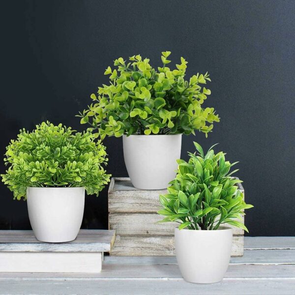 Mini Eucalyptus Faux Potted Plants for Home Decor - Image 4