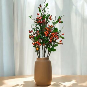 Real Touch Artificial Rosehips Berries Stick - 88 CM
