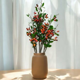 Real Touch Artificial Rosehips Berries Stick - 88 CM
