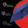 Compact Windproof Travel Umbrella - 90cm Canopy, Manual Open