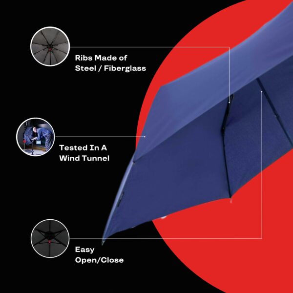 Compact Windproof Travel Umbrella - 90cm Canopy, Manual Open - Image 5