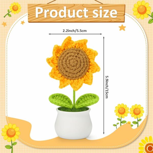 1 Pcs Crochet Sunflower - Artificial Flower for Home & Office Decor - Image 2