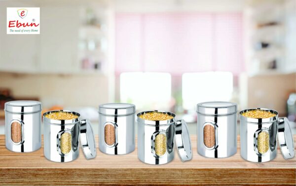 6-Piece Stainless Steel Airtight Kitchen Storage Canisters - Image 5