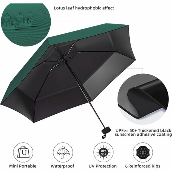 Compact Travel Umbrella - Lightweight, Windproof, UV Protection - Image 5
