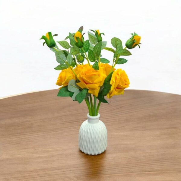 Artificial Yellow Rose Flower Stick - 45cm Long, No Pot Included - Image 6