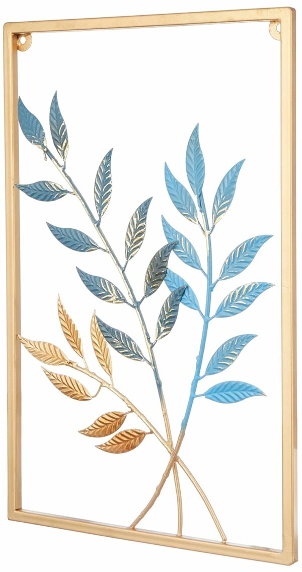 Metal Leaf Wall Hanging Decor - Set of 3, Gold Finish - Image 4