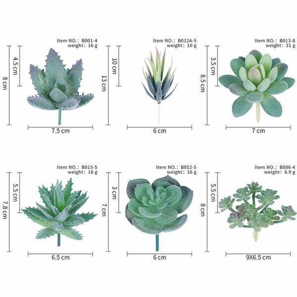 Artificial Succulent Plants Set - 6-Piece Home Decor - Image 2