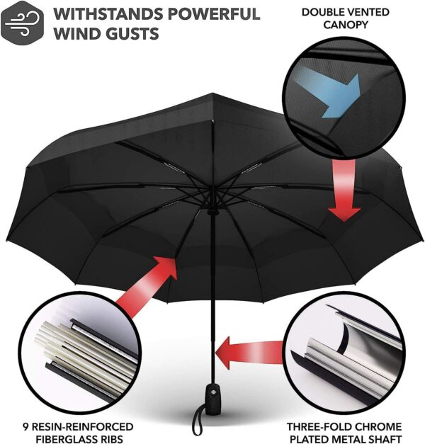 Portable Auto Travel Umbrella - Windproof, Compact & Lightweight - Image 3
