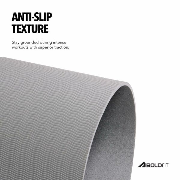 Comfortable 5mm Anti-Slip Yoga Mat for Home & Gym - Grey - Image 4