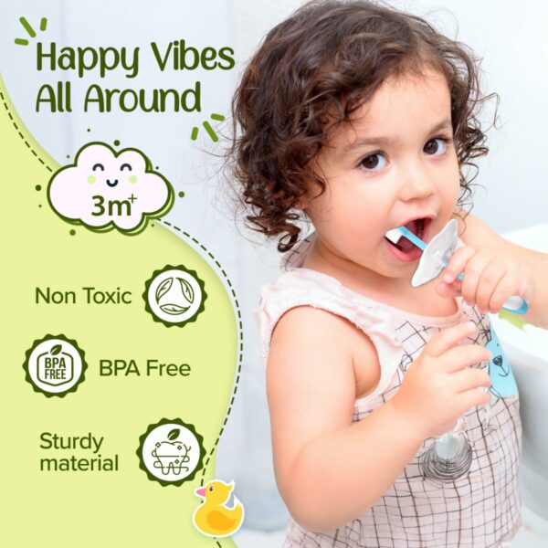 Baby Training Toothbrush Set with Anti-Choking Shield - 3 Pcs - Image 2