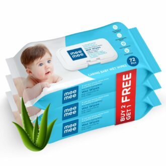 Caring Baby Wet Wipes with Aloe Vera - 72 Pcs (Pack of 3)