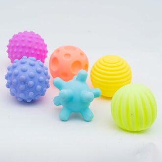 Sensory Balls Toy Pack of 6 - Soft Silicone for Infants