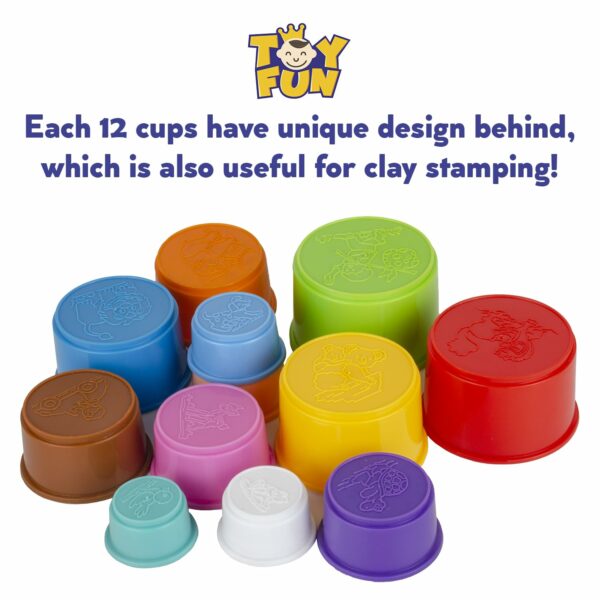 Colorful Stacking Beakers Toy for Kids - 12 Pieces - Image 4