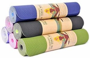 Eco-Friendly TPE Yoga Mat with Carry Bag - 6ft x 2ft