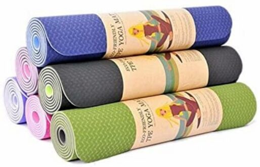 Eco-Friendly TPE Yoga Mat with Carry Bag - 6ft x 2ft