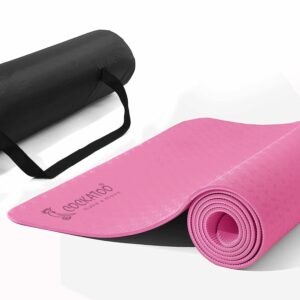 Premium 6 MM Non-Slip TPE Yoga Mat with Carry Bag - 183CM x 61CM