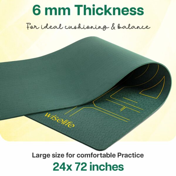 Tru Alignment Yoga Mat with Carry Strap - Extra Thick & Large - Image 6