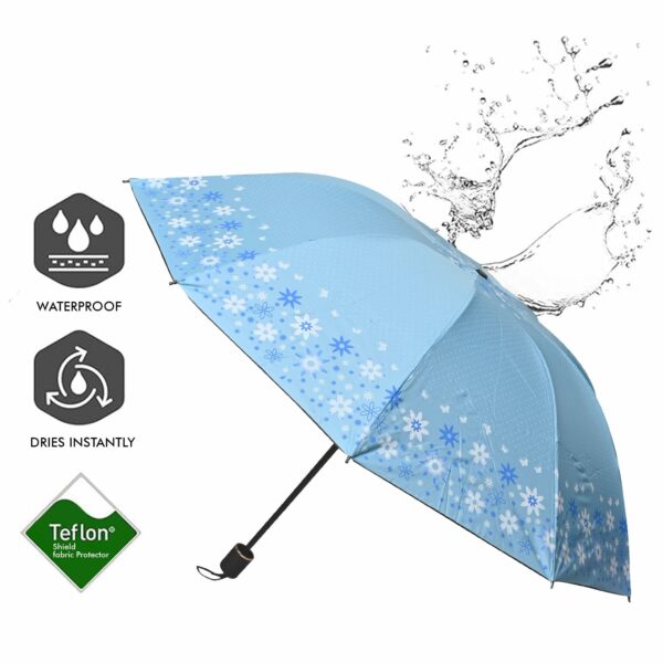 Compact 3 Fold Manual Open Umbrella - UV & Rain Protection - Image 5